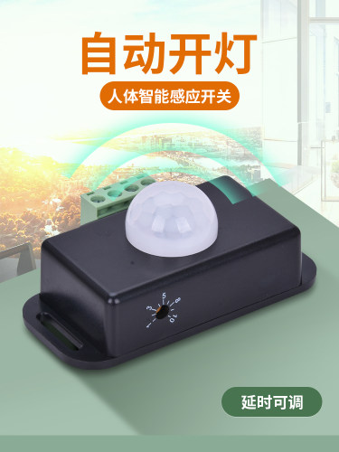 DC12v24伏红外人体感应开关智能光控可调延时led灯悬浮床灯带电源