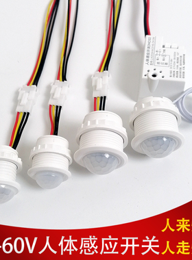 直流DC3.7-60V红外人体感应开关探头微波雷达控制器模块人来灯亮W