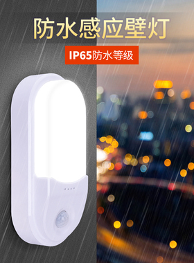 LED户外防水壁灯红外人体微波雷达智能感应声光控楼梯走廊过道楼