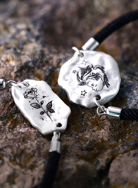 定制99银手链999银个性纪念男女