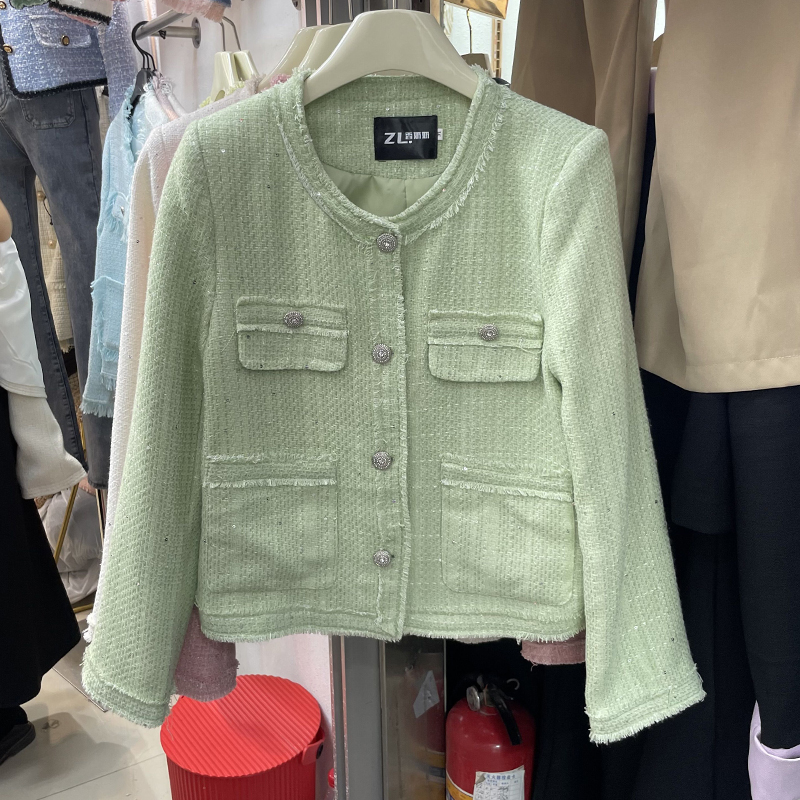 设计感绿野仙踪短款小香风外套