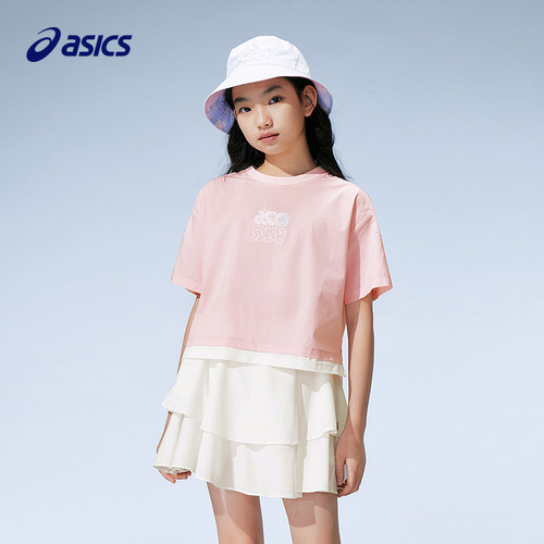 【商场同款】ASICS/亚瑟士儿童26年夏季女童吸湿速干宽松T恤短袖