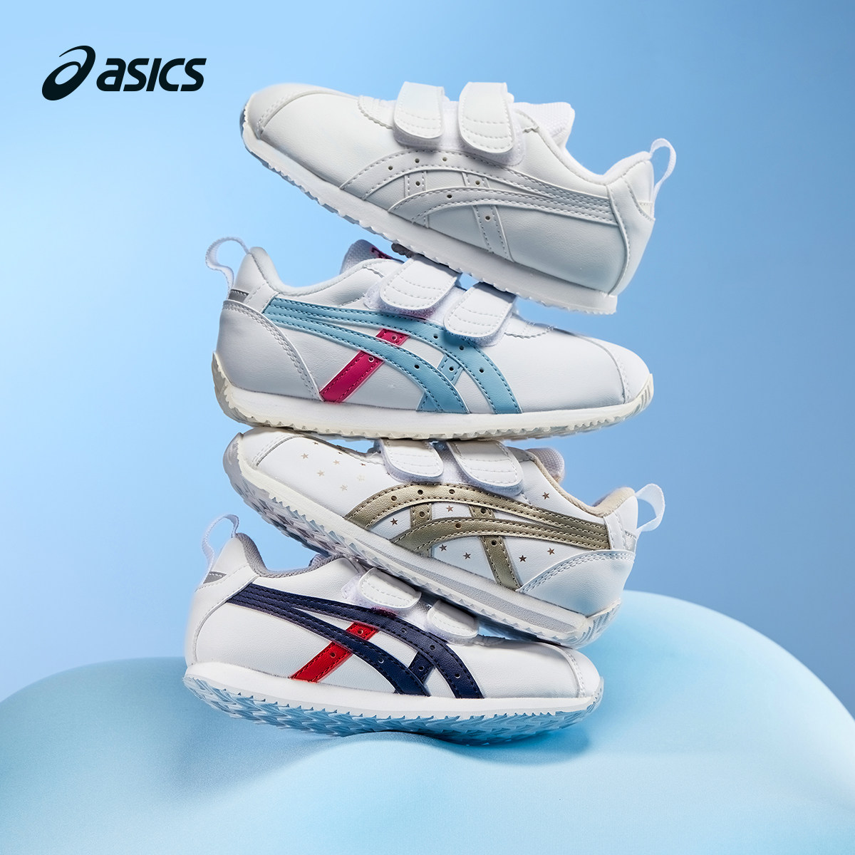 ASICS/亚瑟士童鞋新款男女婴幼儿童皮面宝宝儿童软底1-3岁学步鞋