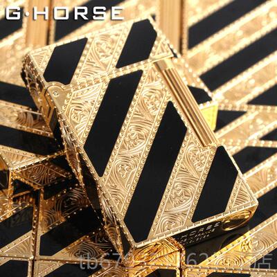 高档法国gho性rse正版纯黄铜男朗声打火充机防风创意原装正品个礼