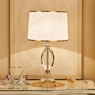 高档欧式无碍华晶台灯，温馨简水约的婚礼房，蓝色卧室床障头灯，