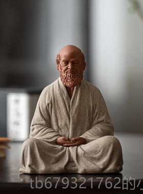 高档九工中国禅宗达摩饰品创瓷意陶人物饰品艺茶室茶造桌桌面饰品