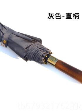 高档123cm复古风超大双层弯柄防女风抗暴人直柄双自动直杆长柄雨
