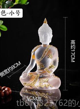高档异丽泰式像风格摆件禅意小佛国装饰品客厅茶室琉璃如迦来泰释