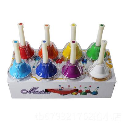 高档奥尔夫乐器八音手摇铃儿8童碰钟课铃音感钟8音音课铃铃手按钟