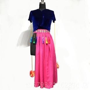 高档定做羌族衣民族风练习练上腰带铃铛肩玲舞蹈表功演出艺考甩级