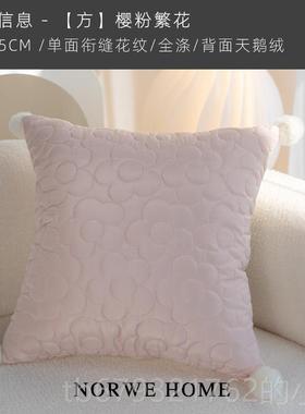 高档NO窗背RWE沙发靠抱枕客厅法式高级感枕枕套枕芯粉色布艺靠飘