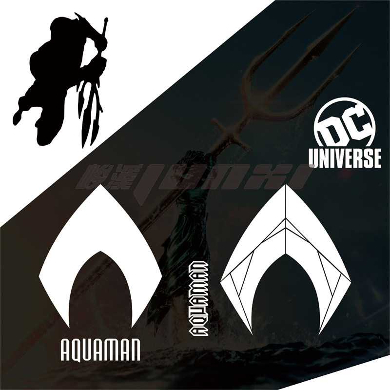 dc海王aquaman超级英雄漫画潮反光贴纸标志车贴电动摩托油箱盖贴
