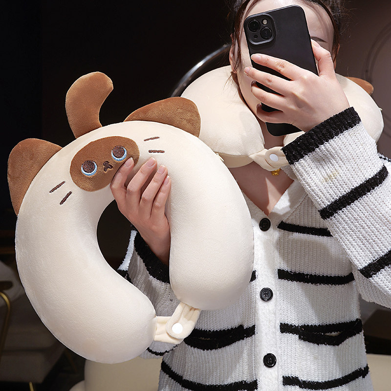 记忆棉u型枕旅行便携飞机护颈枕头坐车脖子颈椎u形枕高铁睡觉神器