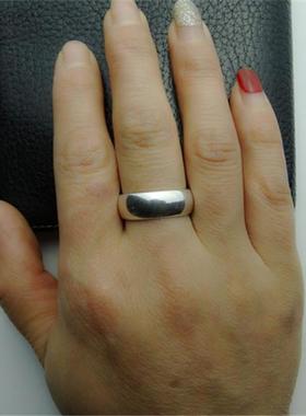 谢家银匠手工原创999足银手工泥鳅背 光面 戒指 闭口指环光戒