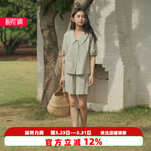 甜美可爱套装 朵朵可可家居睡衣女2025新款 短裤 纯棉娃娃领短袖 夏季