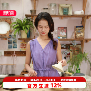 V领凉爽收腰套装 朵朵可可家居服睡衣女2026新款 短裤 纯棉无袖 夏季