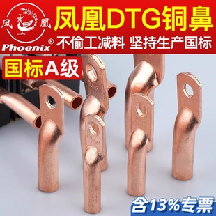 凤凰DTG堵油式接线端子国标铜鼻子铜接头铜直接铜接管铜直接线耳
