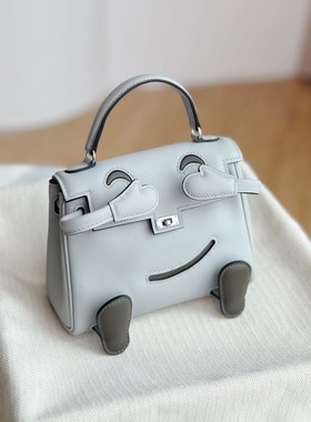 纯手工定制KellyDoll千玺娃娃包Swift平纹8U冰川蓝银扣迷你小号