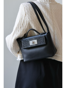 定制黑色2424Touch凯莉mini21银扣原厂EVE拼南非蜥蜴皮单肩斜挎包