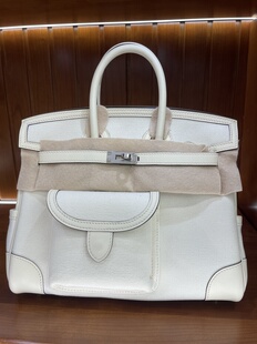 现货cargo25铂金包bk25bk35手工定制原厂进口帆布拼swift皮手提包