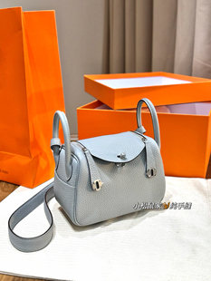 LD19法国TC原厂皮荔枝纹togo牛皮P0木偶灰迷你mini林迪小医生包