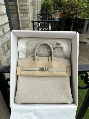 星空级别！手工定制BK25铂金包8L冰川白德国原厂TOGO牛皮24K银扣