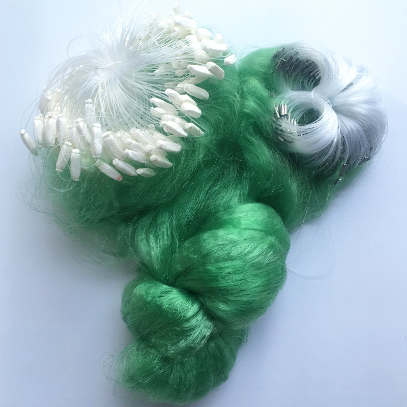 槐渔 1-3米柔丝绿丝三层渔网胶丝纲鱼网捕鱼网粘网沉网粘鱼网沾网