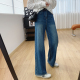 女春季 春秋长裤 2025新款 子垂感直筒牛仔裤 裤 超显瘦高腰宽松阔腿裤