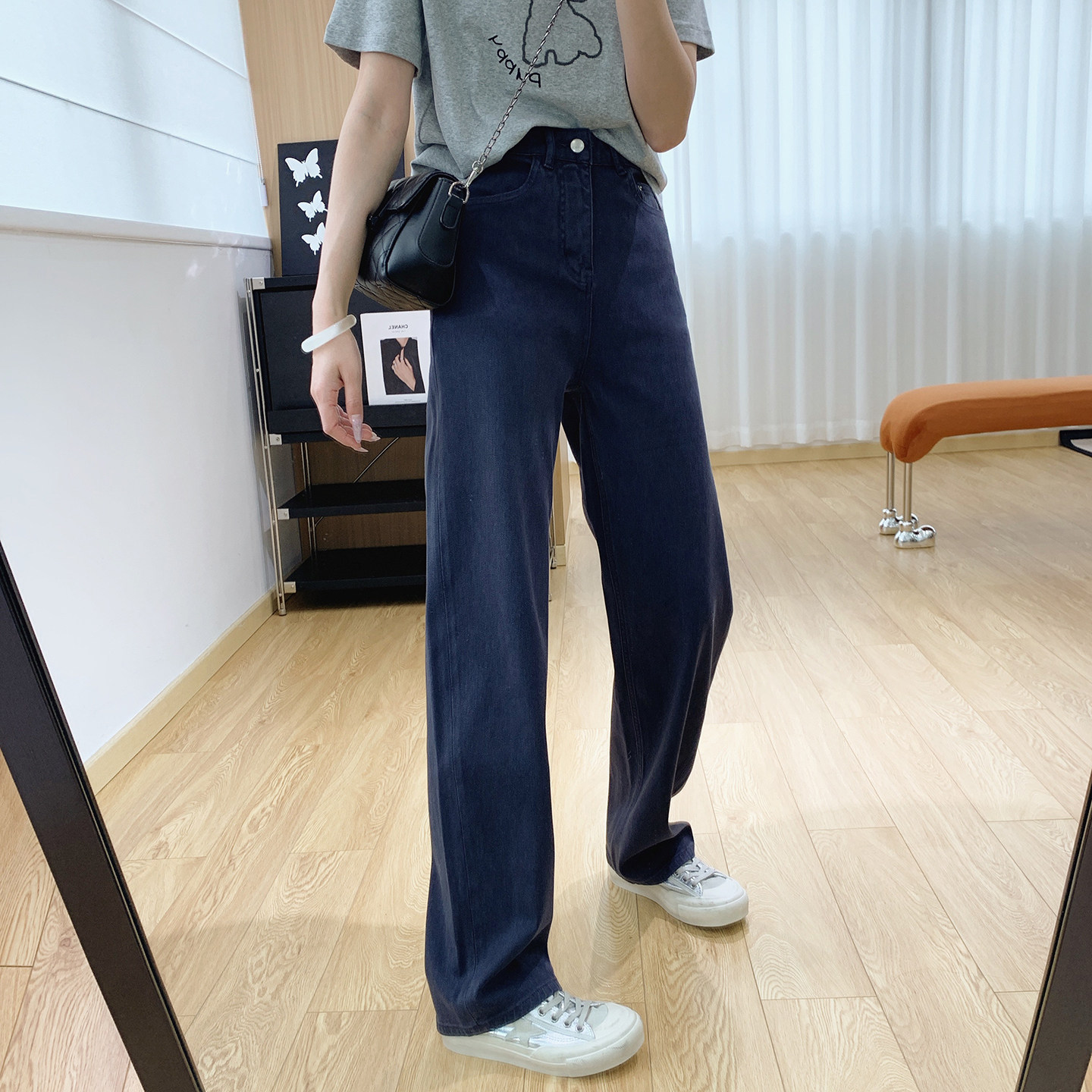 小弯刀巨修腿！四面弹高腰显瘦窄版弯刀牛仔裤女春夏梨型身材裤子