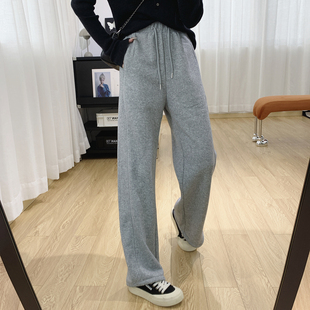 子宽松直筒可束脚卫裤 裤 女秋冬裤 加厚加绒休闲阔腿裤 冬 脚可收口