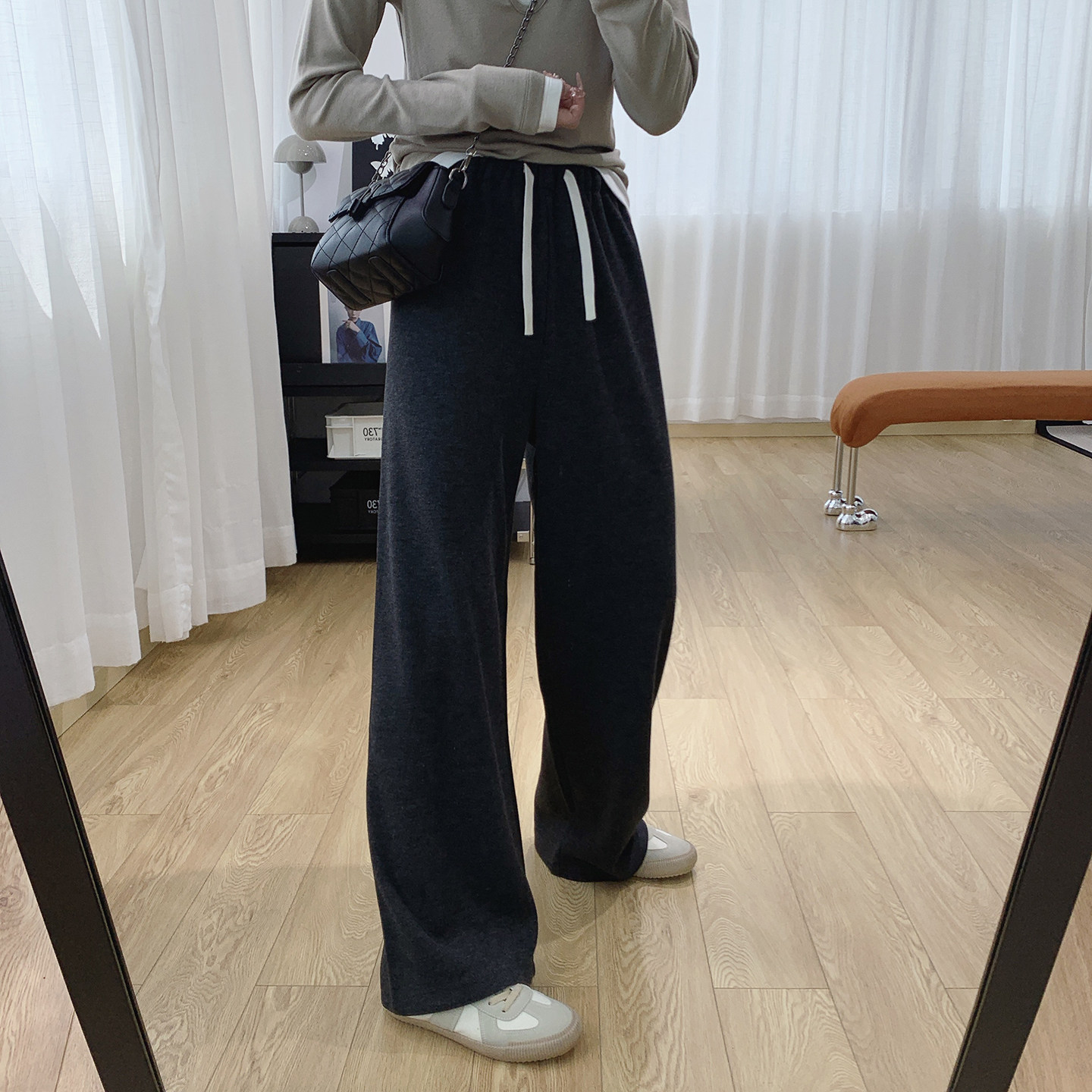 清仓特价抽绳松紧腰宽松直筒显瘦垂感休闲阔腿裤女秋季裤子糯米裤,女装/女士精品,休闲裤,淘宝优惠券,粉丝福利购,淘宝优惠卷