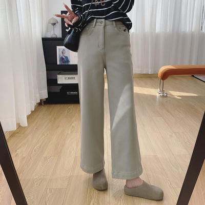 高腰显瘦莱赛尔加厚加绒牛仔裤女