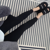 弹力女裤 无缝云朵裤 子外穿鲨鱼裤 冬季 黑色加绒打底裤 女秋冬裤