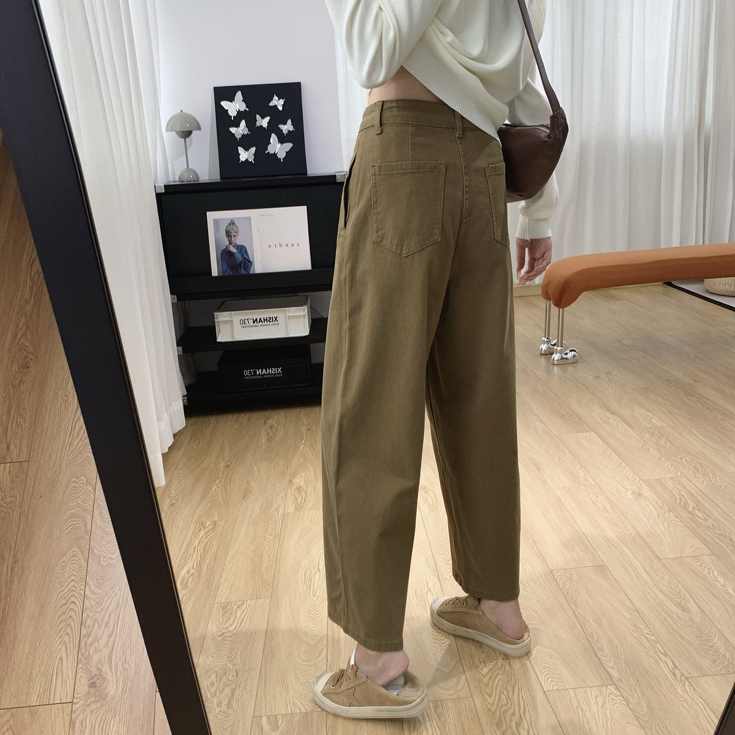 高腰显瘦小个子弯刀牛仔裤女秋季