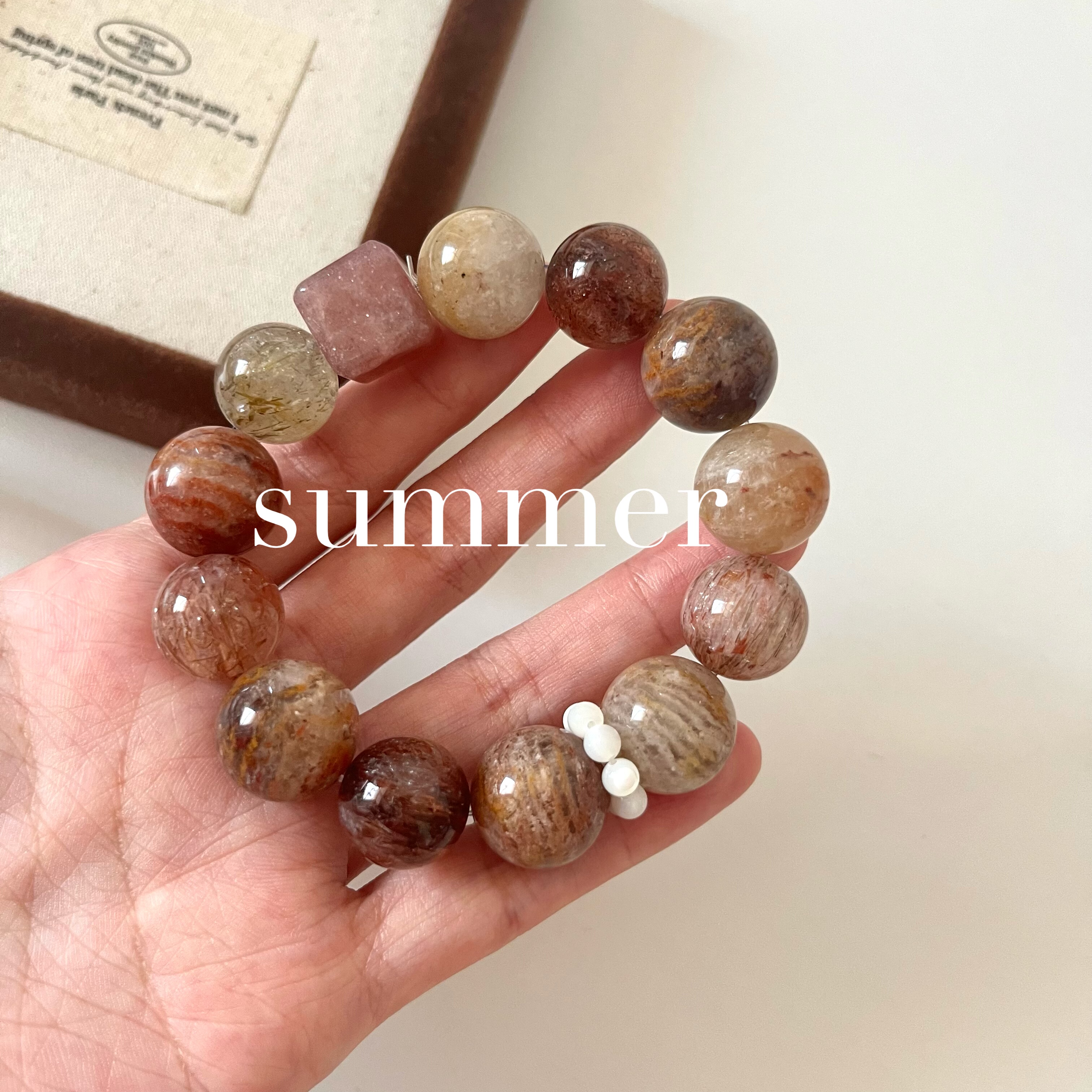 黑金超千层幽灵天然水晶手串女生送礼闺蜜礼物饰品显白节日礼物