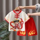 套装 哪吒汉服男童夏季 宝宝新中式 儿童日常短袖 2025新款 中国风古装