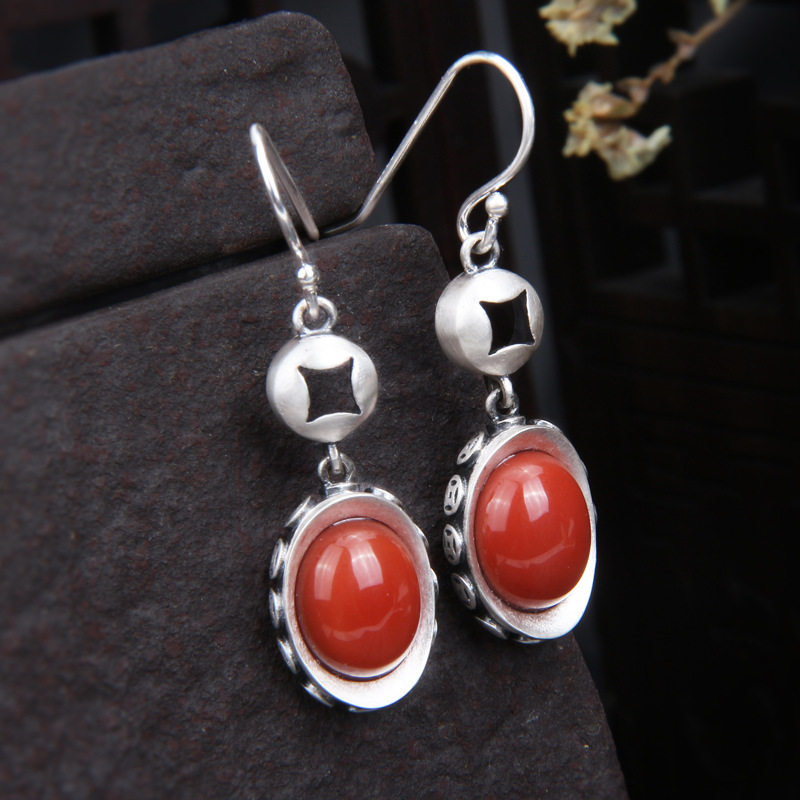 聚财元宝耳环女925银耳坠复古做旧宫廷风古典招财进宝旗袍耳饰品,饰品/流行首饰/时尚饰品新,银饰耳饰,淘宝优惠券,粉丝福利购,淘宝优惠卷