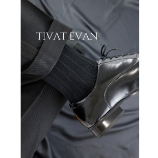 透气舒适西装 商务袜黑色条纹长绒棉袜中筒袜夏季 绅士袜 男士 正装