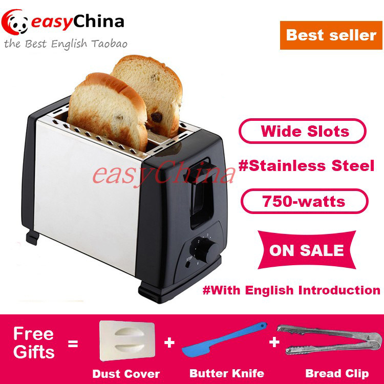 Bread Toaster 2-slice Stainless Steel Maker Wide Slot|ruв категории кухонные приборы, 多士 печь - от Buy2taobao.com для оказания профессиональной услуги покупки агента Taobao