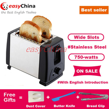 slice Stainless Steel Bread Wide Maker Slot Toaster