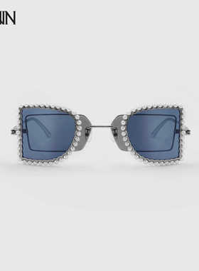 【七夕礼物】JINNNN BAMBI 多边形双镜片装饰珍珠太阳镜墨镜