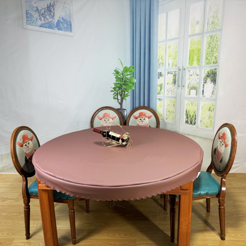 圆桌皮罩防水防油大小圆桌皮子电炉圆桌皮罩茶几圆行防滑桌垫定制