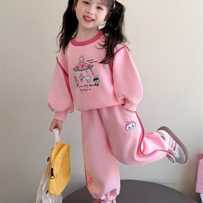 女童拉布布卫衣套装春秋季2025新款女宝宝labubu休闲裤两件套洋气