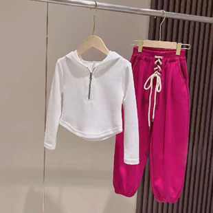 女童秋装套装时尚洋气连帽卫衣裤子两件套四6八9十岁女孩秋季衣服