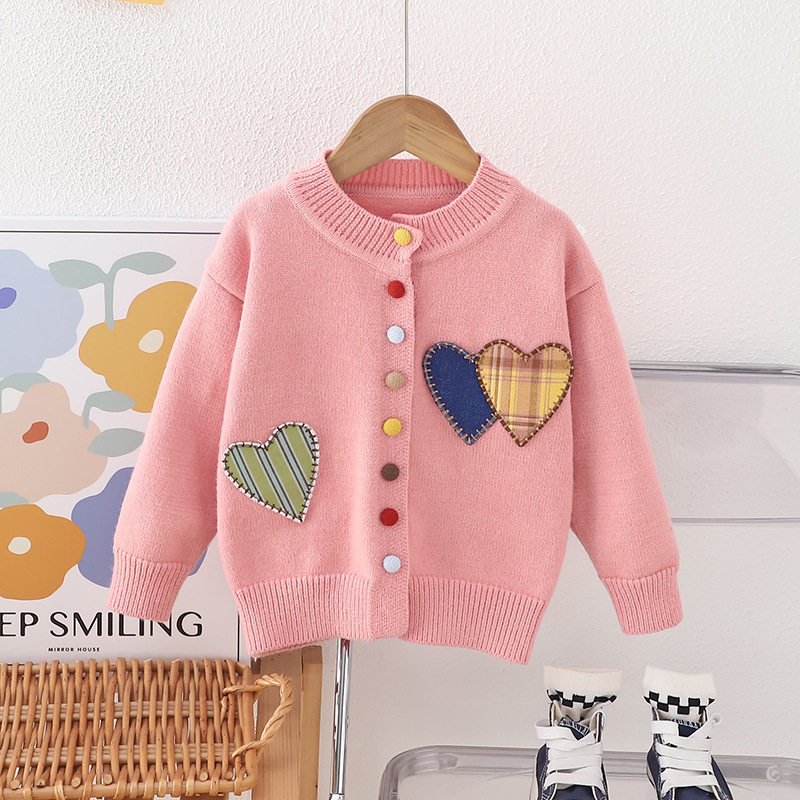 女童针织开衫毛衣2025新款冬季韩版洋气巨好看女孩冬装加厚外套