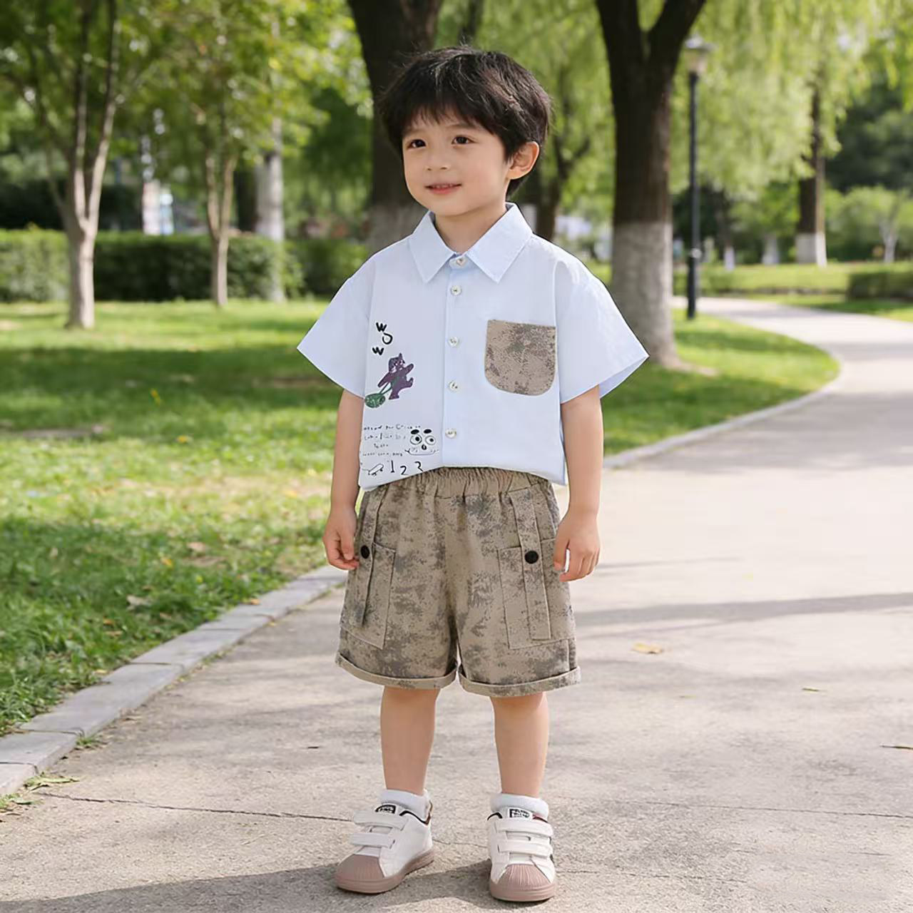 婴儿衣服夏季男童痞帅套装八9十个月一2两岁男宝宝夏装休闲两件套
