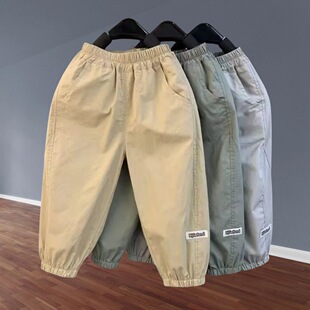 男宝防蚊裤夏季痞帅男小童裤子宽松薄款小男孩长裤男童夏装防晒裤