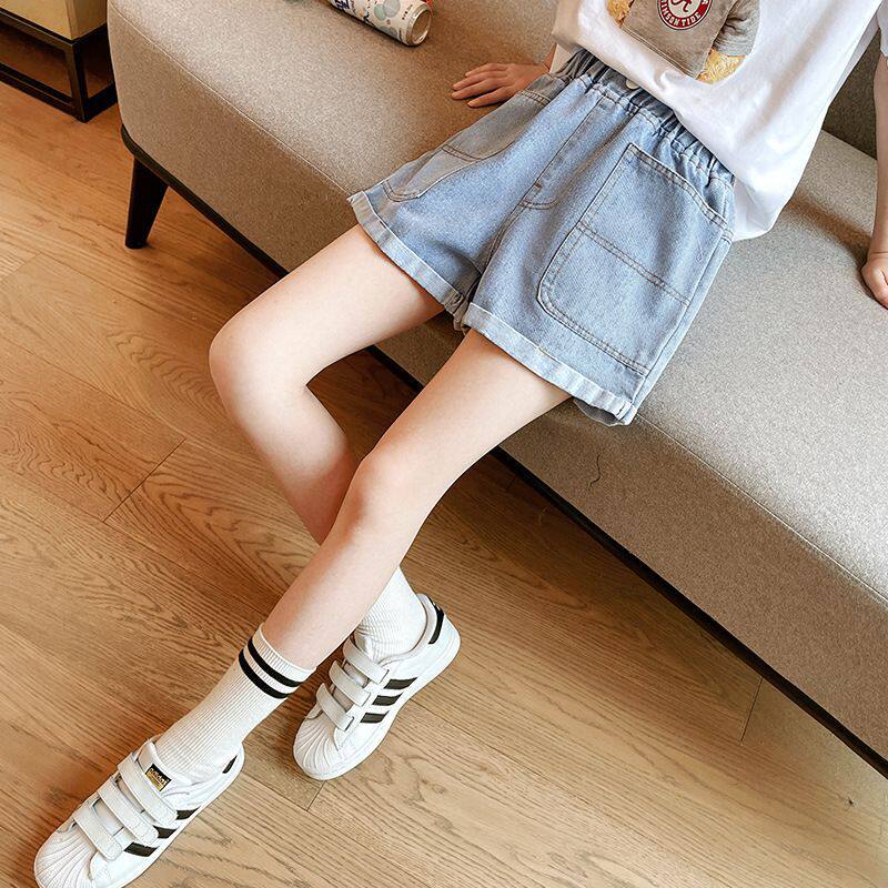 女童牛仔短裤夏季外穿薄款韩版女大童五分裤洋气休闲女孩夏天裤子