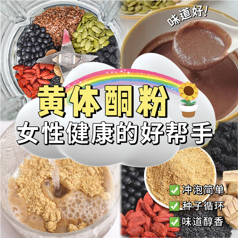 种子循环黄体酮粉女性的友好早餐