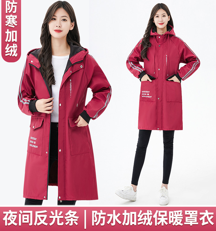 加厚罩衣女保暖加绒中长款妈妈可外穿发型师家用拉链成人大人时尚